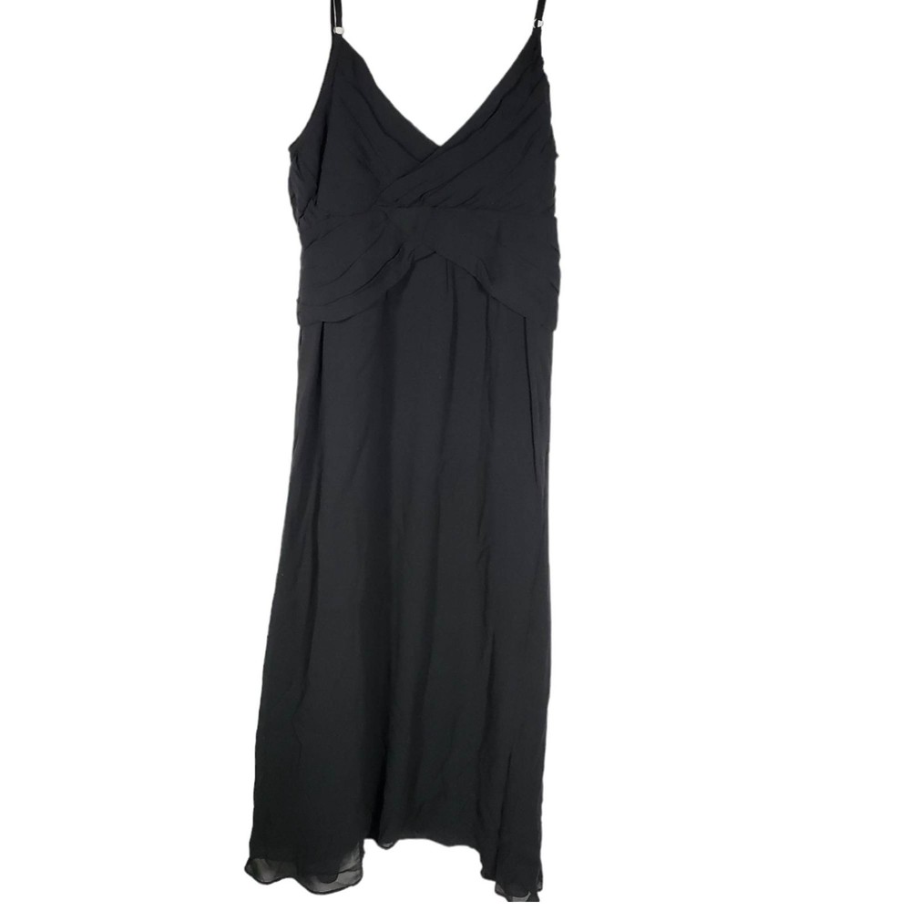 Theory Women's size 6 Layna Black Silk Adjustable Spaghetti Dress